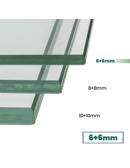 Vidrio de seguridad laminado incoloro 6+6 a medida