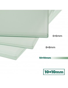 Vidrio de seguridad laminado mate 10+10 a medida