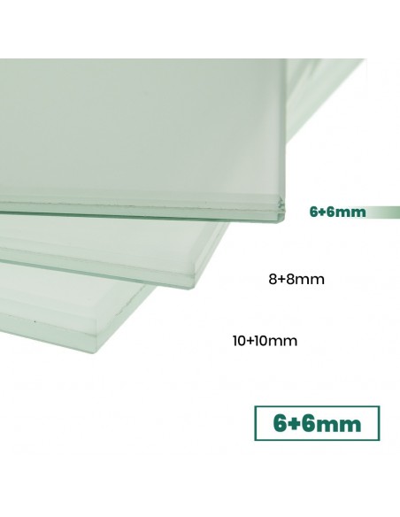 Vidrio de seguridad laminado mate 6+6 a medida