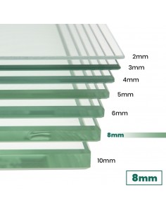Vidrio de seguridad templado incoloro 8mm a medida