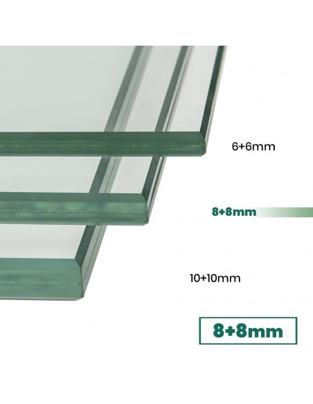 Vidrio de seguridad laminado incoloro 8+8 a medida