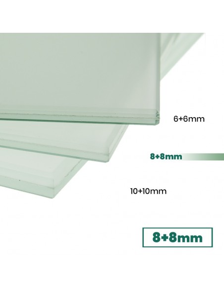 Vidrio de seguridad laminado mate 8+8 a medida