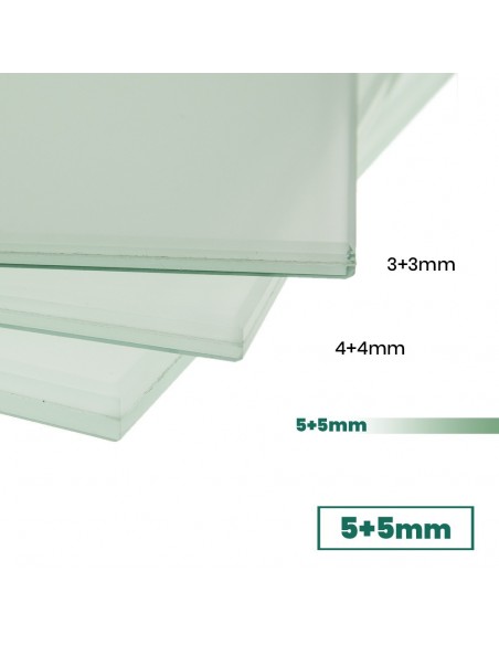 Vidrio de seguridad laminado mate 5+5 a medida